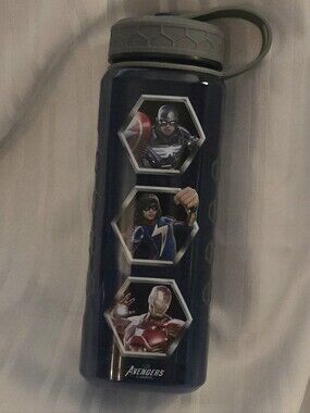 Marvel Avengers Water Bottle Zak Designs Blue  Rounded Square Shape 36 Oz